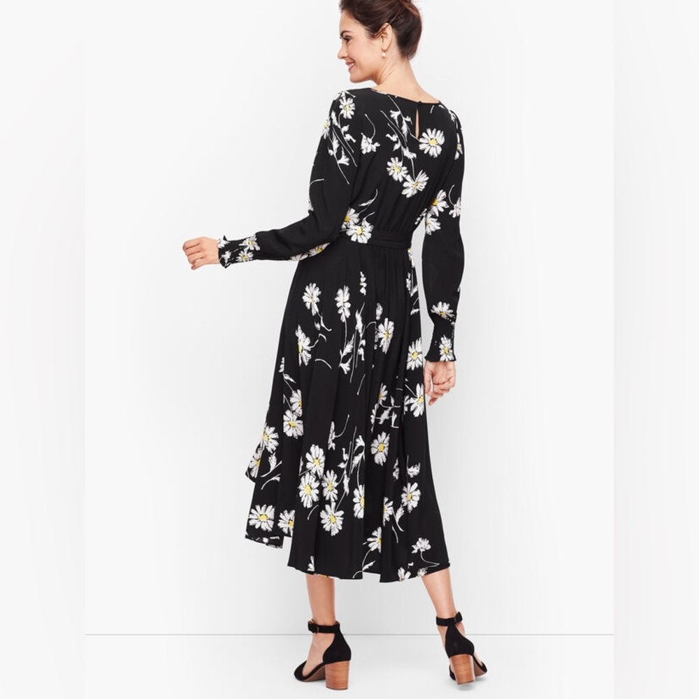 NWT Talbots Black Vintage Style Daisy Fit and Flare Dress Size 6 - Picture 2 of 13